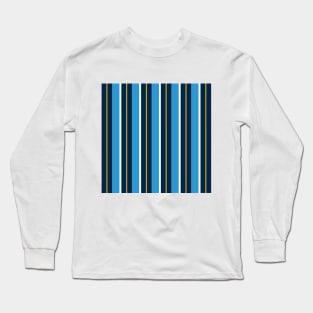 Navy, Aqua, Yellow, White Preppy Stripes Long Sleeve T-Shirt